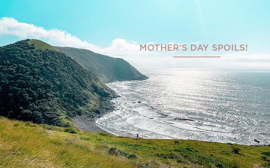 Mothers day spoils text over image of umngazi coastline